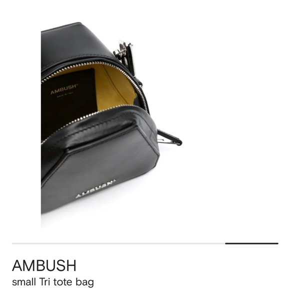 RARE Ambush SILVER Small Tri Tote Leather Crossbody Bag with Silver Chain - Picture 7 of 9